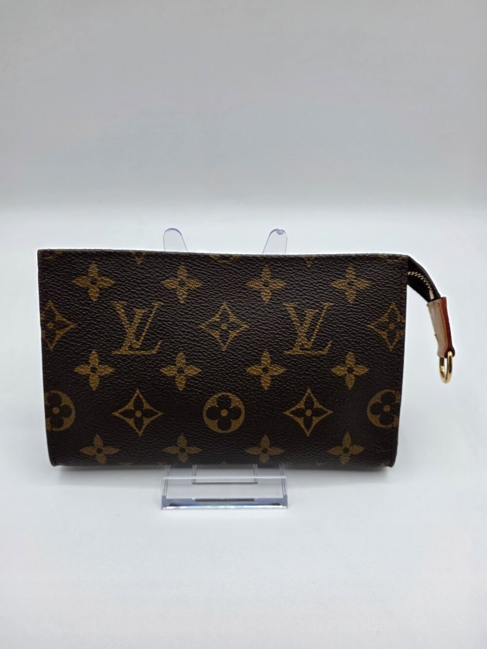 Louis Vuitton Monogram Mini Pochette Key Pouch Zip Coin Card Holder Brown Canvas - Picture 3 of 14